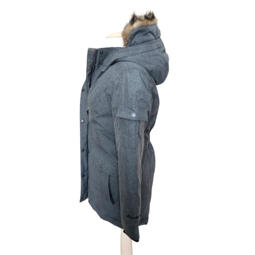 Eddie Bauer Down Filled Winter Puffer Jacket Faux Fur Hood - Picture 7 of 12